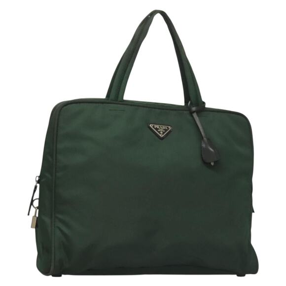 PRADA Hand Bag Nylon Khaki Silver - Picture 1 of 13